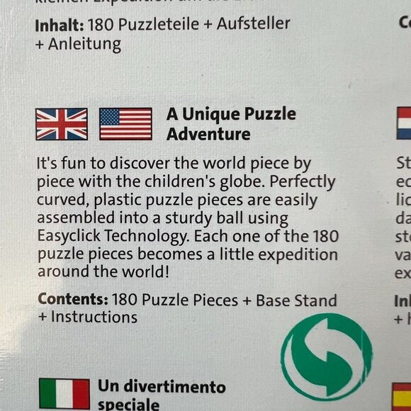 NEW Ravensburger Children's Globe 3D Puzzle 180pc - Picture 4 of 7